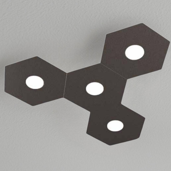 Plafoniera per cucina marrone esagonale top light hexagon moderna
