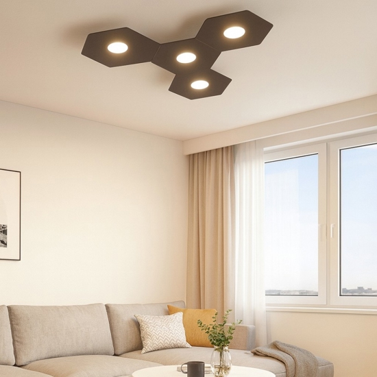 Plafoniera per cucina marrone esagonale top light hexagon moderna