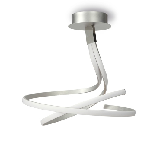 Plafoniera led design per cucina moderna grigio cromo