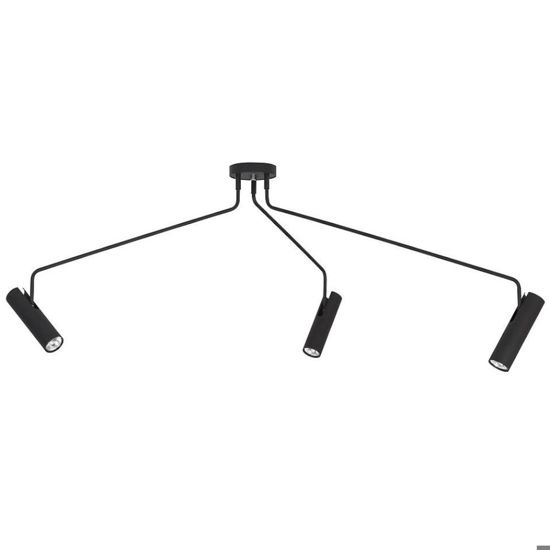 Lampada nera design da soffitto 3 luci faretti orientabili