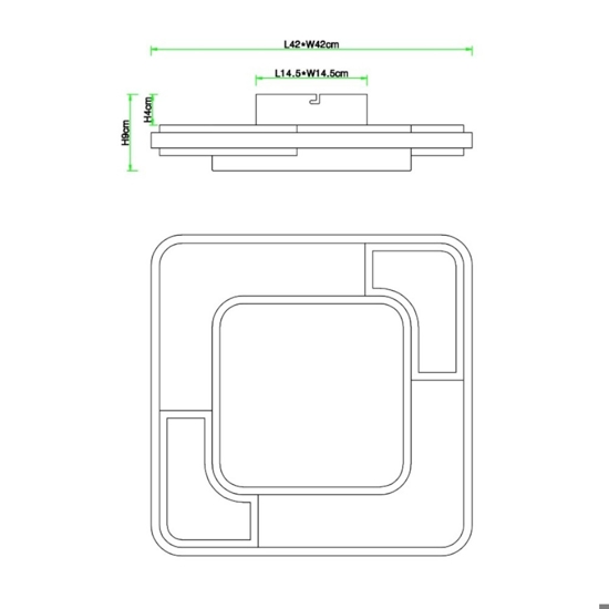 Plafoniera per cucina antracite led 30w 3000k