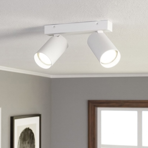Lampada da cucina con 2 faretti led orientabili bianchi
