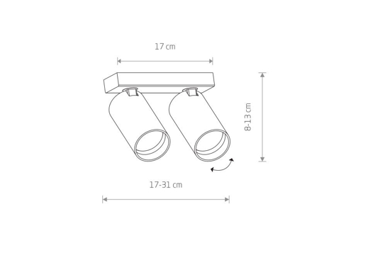 Lampada da cucina con 2 faretti led orientabili bianchi