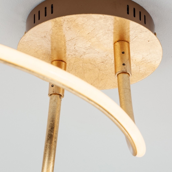 Plafoniera led design oro moderna per soggiorno