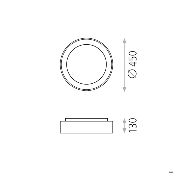 Plafoniera da cucina 45cm circolare led 27w 3200k