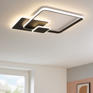 Plafoniera led per cucina moderna nera 42w 3000k fp
