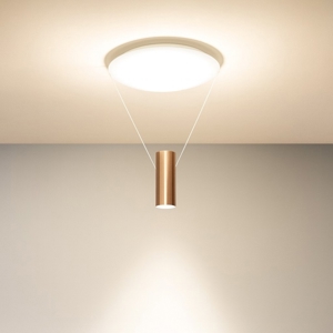 Hang perenz illuminazione plafoniera bianco cilindro oro bronzato led 36w 3000k