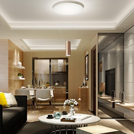 Hang perenz illuminazione plafoniera bianco cilindro oro bronzato led 36w 3000k