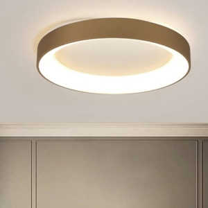 Plafoniera oro circolare 78cm led 58w 3000k tonda per soggiorno fp