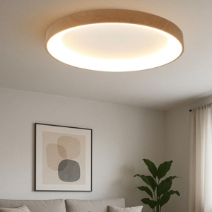 Plafoniera effetto legno rotonda led 50w 2700k a 5000k wireless