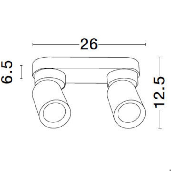 Plafoniera da cucina con 2 faretti orientabili bianchi