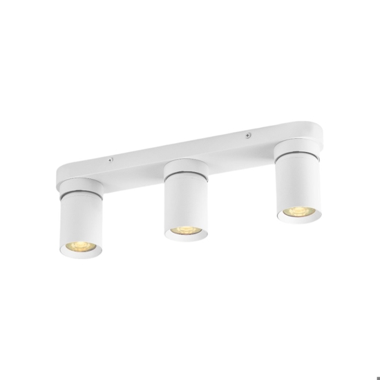 Plafoniera da cucina bianca con 3 luci orientabili