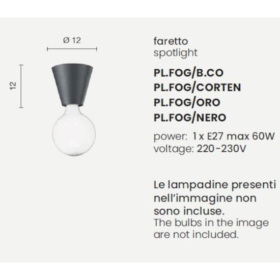 Ondaluce pl fog plafoniera per cucina moderna