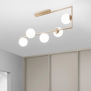 Pl monile 5 ondaluce oro plafoniera  moderna 5 luci per soggiorno