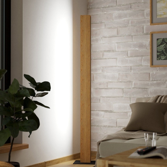 Anchorena z lampada da terra rettangolare in legno led rgb da 2700k a 6500k