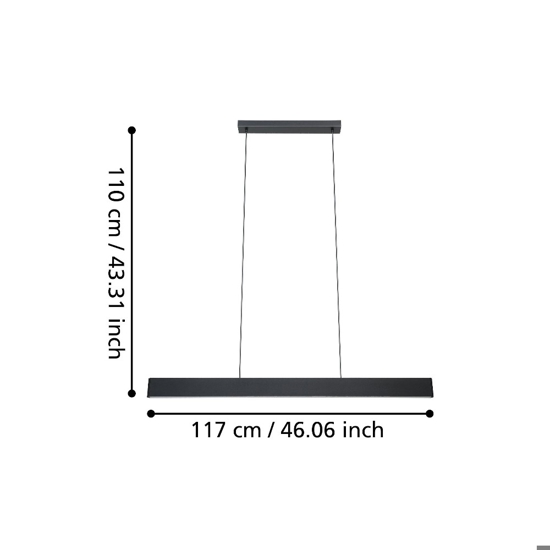 Andreas z eglo lampadario cucina rettangolare moderno led rgb da 2700k a 6500k