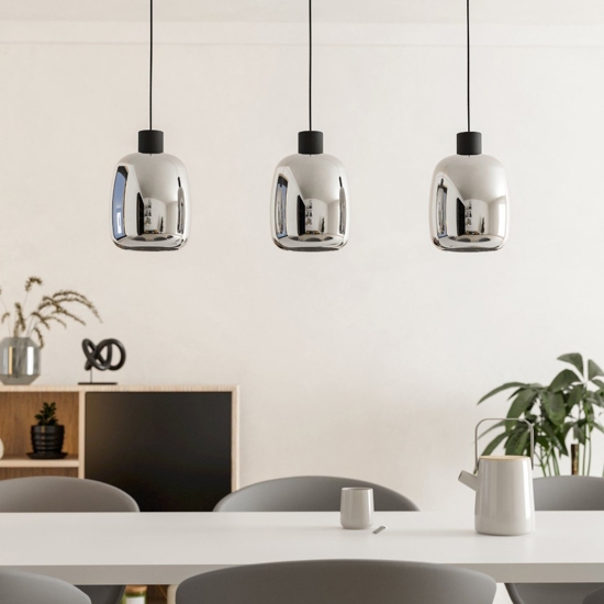 Molochio z eglo lampadario da cucina minimal con 3 luci led rgb da 2700k a 6500k