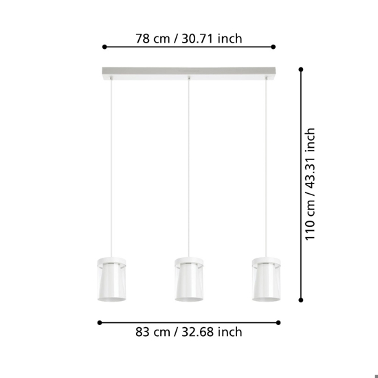 Chiusello z lampadario per tavolo cucina led rgb da 2700k a 6500k 3 luci