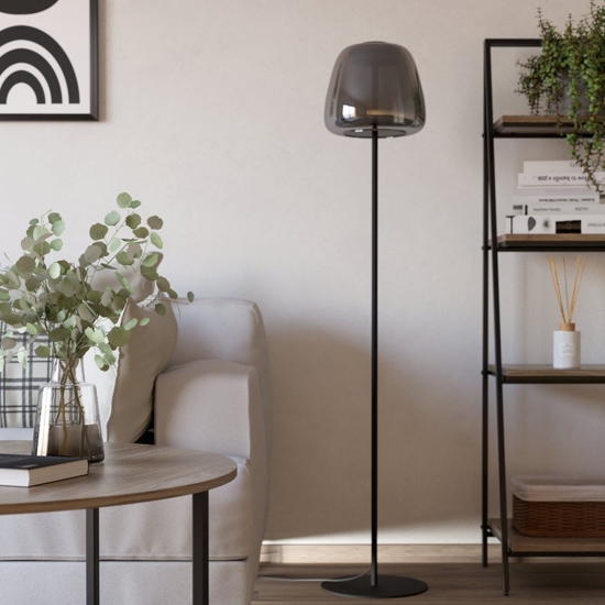 Alfero z eglo lampada da terra con paralume in vetro led rgb da 2700k a 6500k