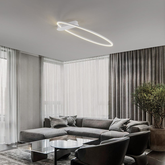 Plafoniera cerchio design moderna bianca led 30w 3000k