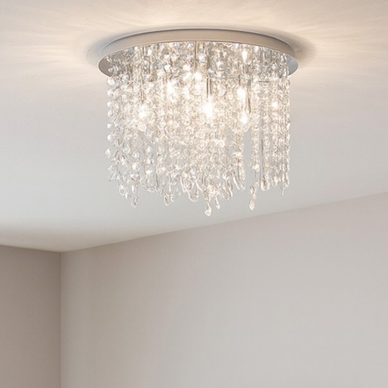 Royal pl8 ideal lux plafoniera tonda cromo cristalli molati