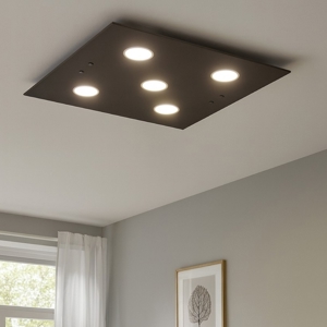 Plafoniera vetro marrone quadrata toplight path