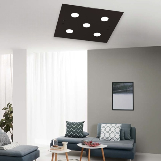 Plafoniera vetro marrone quadrata toplight path