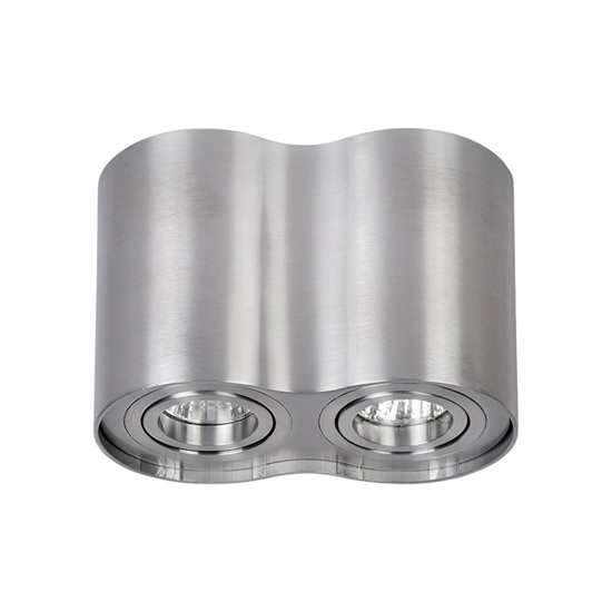 Plafoniera da soffitto per cucina con 2 faretti orientabili nickel