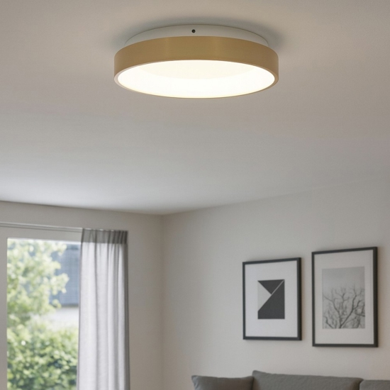 Plafoniera anello oro led 20w 2700k dimmerabile
