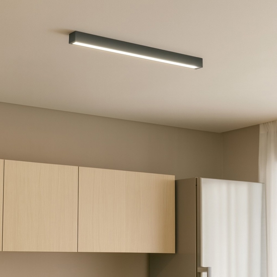 Plafoniera da cucina nera 92cm led t8 16w 3000k