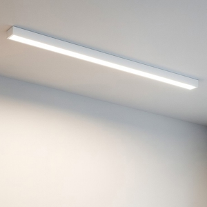 Plafoniera 122 cm bianca design sottile moderna led 22w 3000k