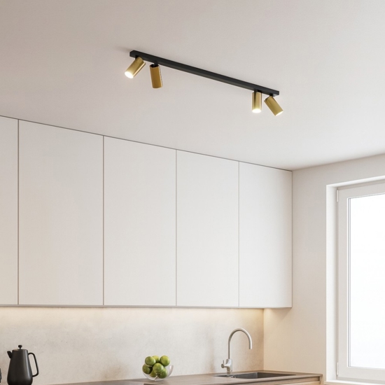 Plafoniera da cucina con 4 faretti orientabili fp