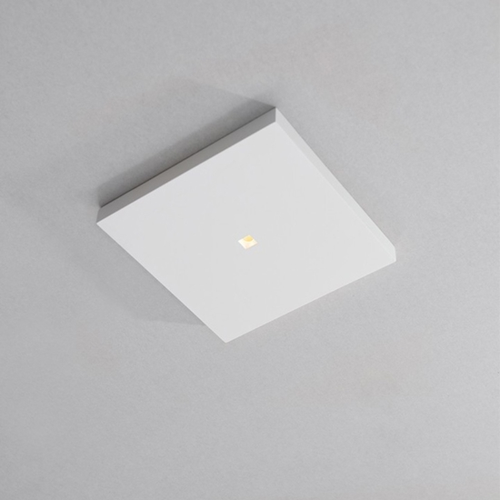 Plafoniera led di gesso ceramico pitturabile quadrato led 6w 4000k