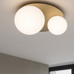 Ondaluce pl tondo oro plafoniera vetri bianco moderna parete soffitto