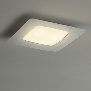 Plafoniera led 30w 3000k 55x55 design quadrato bianco stondata