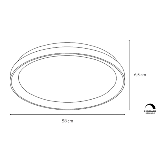 Plafoniera bronzo vivida lifering ovale 60cm led 60w 3000k 4000k