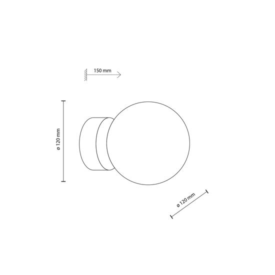 Piccola plafoniera sfera di vetro ambra