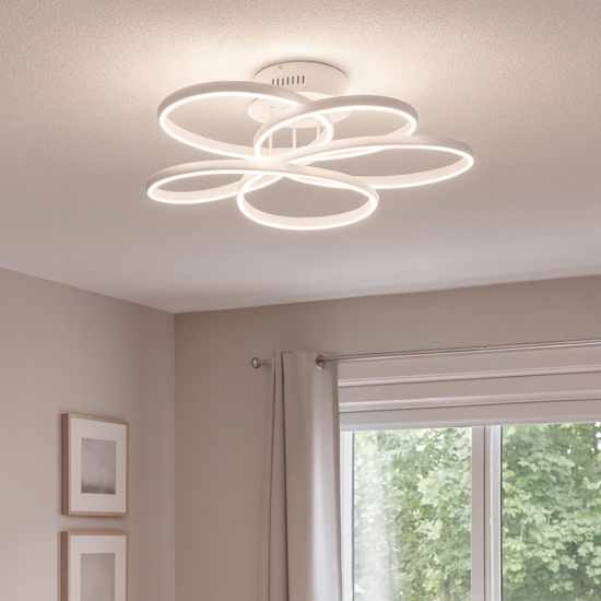 Ideal lux karol pl d65 plafoniera led 78w 4000k design fiore moderno
