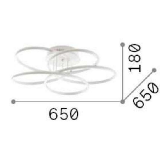Ideal lux karol pl d65 plafoniera led 78w 4000k design fiore moderno