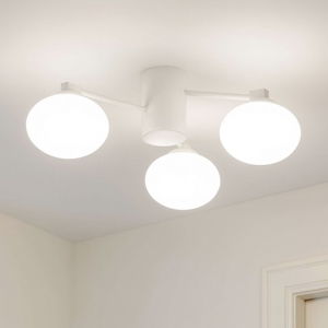 Hermes pl3 d60 plafoniera tre luci bianca per soggiorno