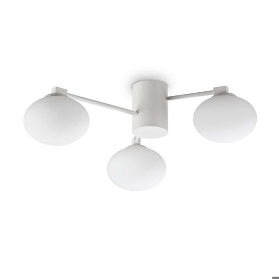 Hermes pl3 d60 plafoniera tre luci bianca per soggiorno