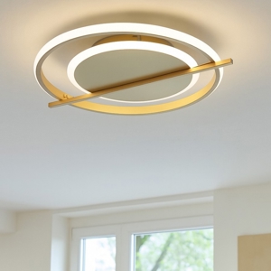 Plafoniera da soffitto led 36w 3000k oro design moderna