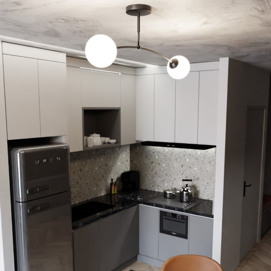 Plafoniera per cucina moderna vetro bianco fp