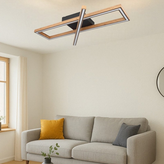 Plafoniera di legno led 36w 3000k dimmerabile