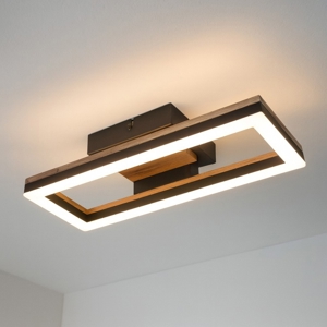 Plafoniera di legno moderna design nera led 12w 3000k