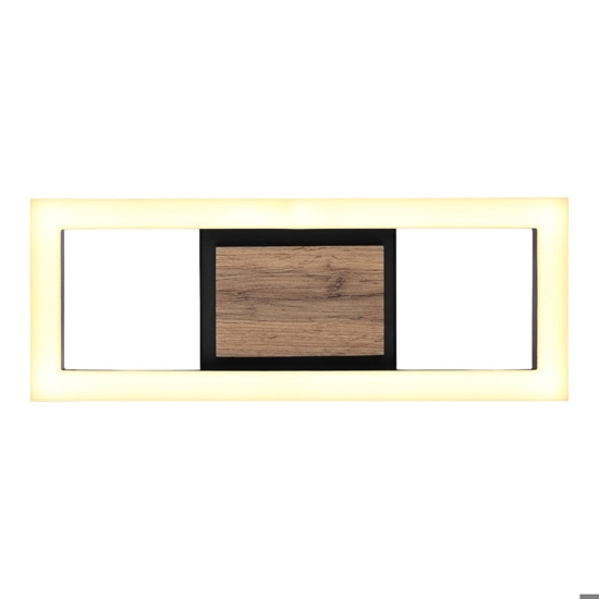 Plafoniera di legno moderna design nera led 12w 3000k