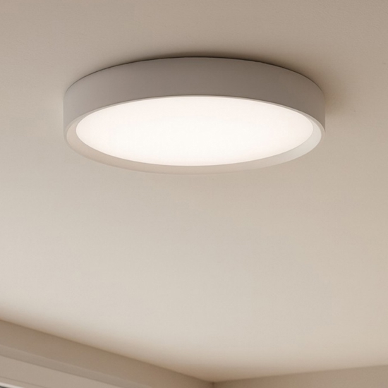 Plafoniera 50 cm led 46w 3000k tonda bianca linea light tara