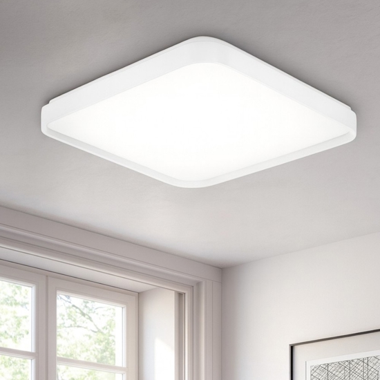 Plafoniera quadrata bianca led 30w 3000k per ufficio