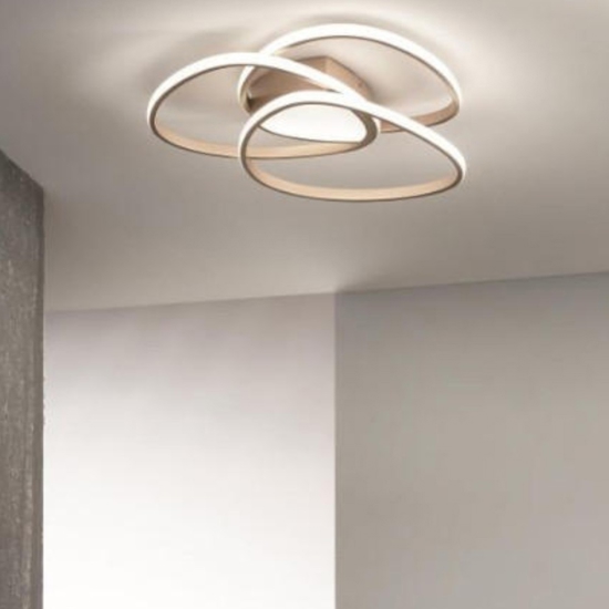 Plafoniera led ondaluce md rose oro