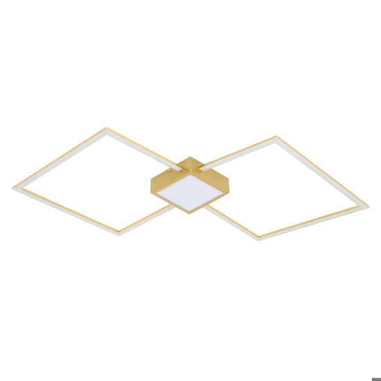 Plafoniera led 38w oro quadrati 3000k 100cm per soggiorno